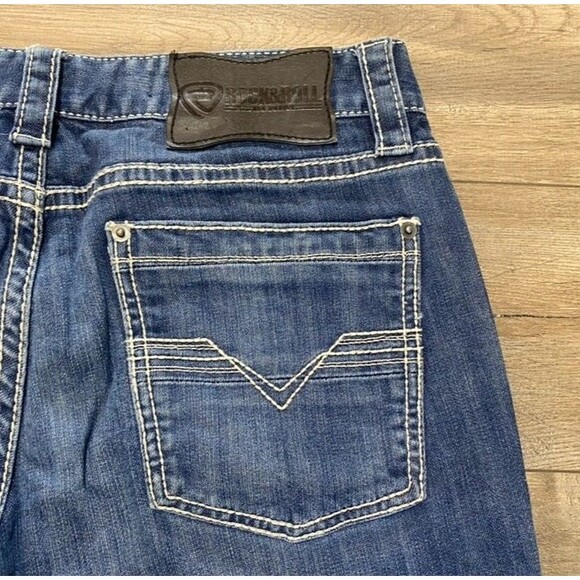 Rock & Roll Denim Pistol Straight Mens 32X34 Cowboy Thick Stitch Jeans - Picture 11 of 11